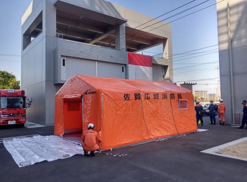 防災テント倉庫事例