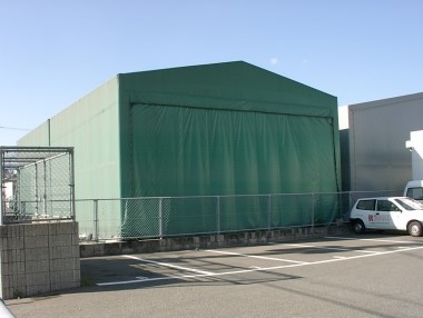 ヒノデのテント倉庫施工事例1