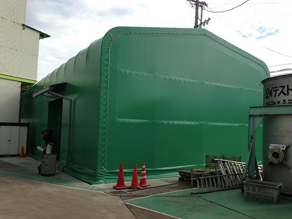 北信帆布のテント倉庫施工事例1